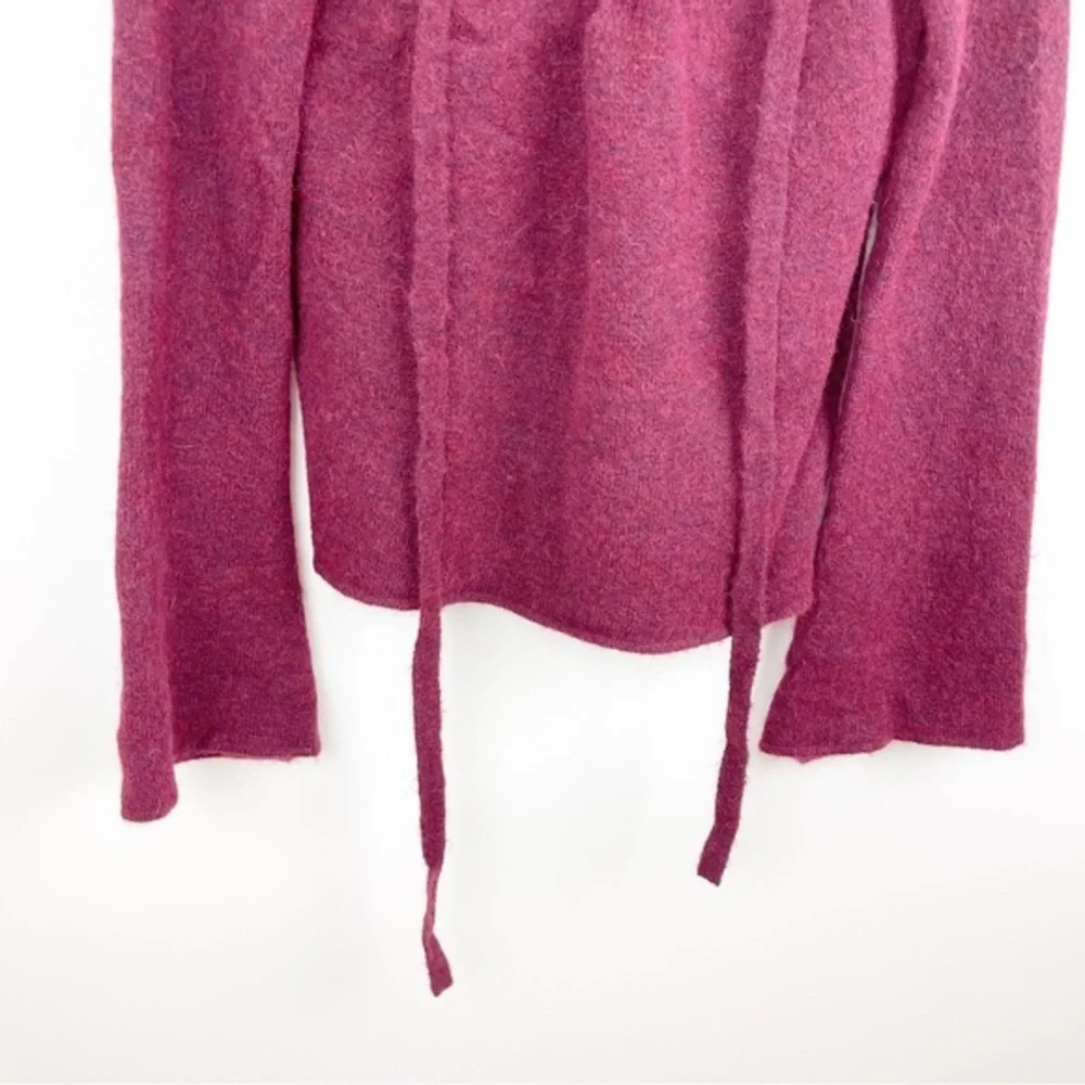 L’AGENCE Candela Lace Up Bell Sleeve Maroon Sweater Size Extra Small